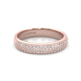 Six Studded Prongs Wedding Set ( Rose Gold )