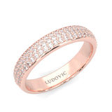 Six Studded Prongs Wedding Set ( Rose Gold )