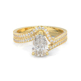 Twilight Twist Harmony Moissanite Wedding Set (Yellow Gold)