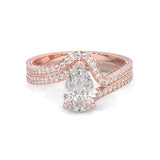 Twilight Twist Harmony Moissanite Wedding Set (Rose Gold)