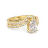 Twilight Twist Harmony Moissanite Wedding Set (Yellow Gold)