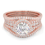 The Astral Luminance Moissanite Cocktail Ring ( Rose Gold 14k )