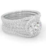 The Astral Luminance Moissanite Cocktail Ring Platinum-Plated Silver
