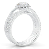 The Astral Luminance Moissanite Cocktail Ring Platinum-Plated Silver