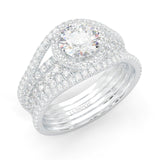The Astral Luminance Moissanite Cocktail Ring Platinum-Plated Silver