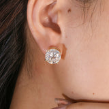 The Pure Seal Moissanite Earrings (Yellow Gold )