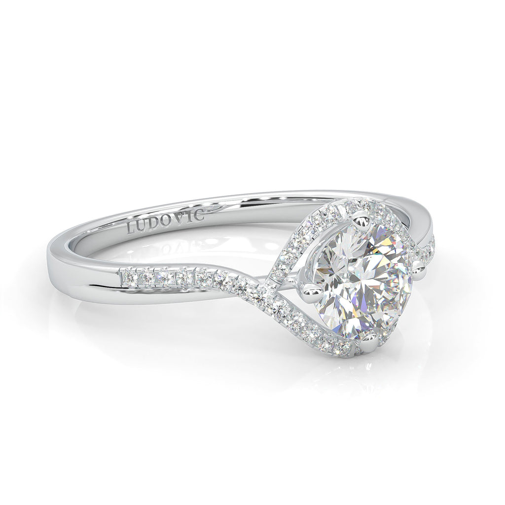 The Onyx Poem Moissanite Engagement Ring