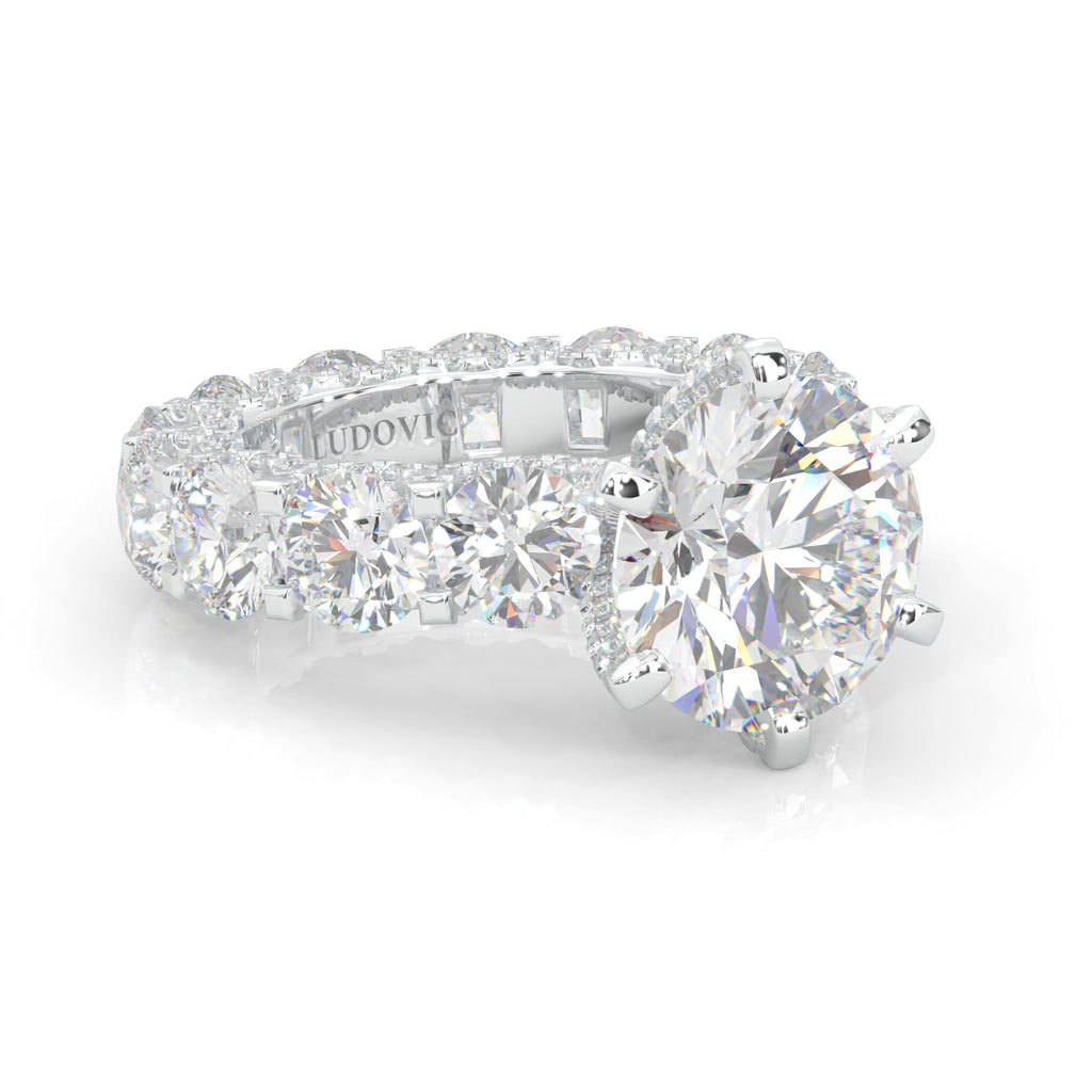 Supernova II - Ludovic Moissanite Ring (5-Carat Main Stone)