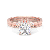 The Simple Love Moissanite Wedding Set ( Rose Gold )