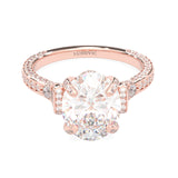 Éclat Lumière Oval Cut Moissanite Engagement Ring ( Rose Gold )