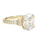 Éclat Lumière Oval Cut Moissanite Engagement Ring ( Yellow Gold )