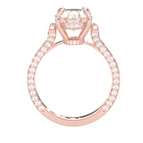 Éclat Lumière Oval Cut Moissanite Engagement Ring ( Rose Gold )