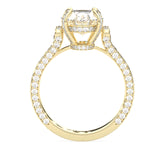 Éclat Lumière Oval Cut Moissanite Engagement Ring ( Yellow Gold )