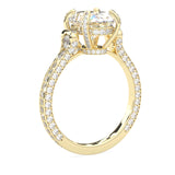 Éclat Lumière Oval Cut Moissanite Engagement Ring ( Yellow Gold )