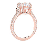 Éclat Lumière Oval Cut Moissanite Engagement Ring ( Rose Gold )