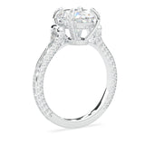 Éclat Lumière Oval Cut Moissanite Engagement Ring (Platinum-Plated Silver)