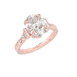 Éclat Lumière Oval Cut Moissanite Engagement Ring ( Rose Gold )