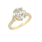 Éclat Lumière Oval Cut Moissanite Engagement Ring ( Yellow Gold )