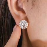 The Pure Seal Moissanite Earrings (Rose Gold )