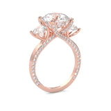 Triomphe de Lumière Moissanite Engagement Ring (14K Rose Gold)