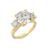 Triomphe de Lumière Moissanite Engagement Ring (14K Yellow Gold )