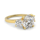 Triomphe de Lumière Moissanite Engagement Ring (14K Yellow Gold )