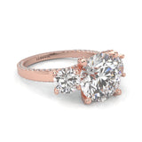Triomphe de Lumière Moissanite Engagement Ring (14K Rose Gold)