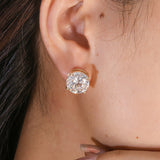 The Pure Seal Moissanite Earrings (Rose Gold )