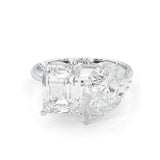 Harmony Stones Emerald & Pear Cut  (Platinum-Plated Silver)