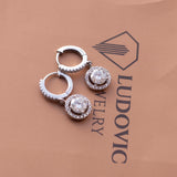 Royal Ludovic Custom Moissanite Earrings Silver — 6CT Total (3CT Each)