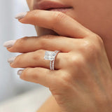 Ludovic Concealed Crown Wedding Set Radiant Cut (14k Solid Rose Gold)