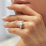 Ludovic Concealed Crown Wedding Set Radiant Cut (14k Solid Gold)