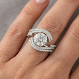 Ludovic Étreinte Wedding Set (Platinum-Plated Silver)