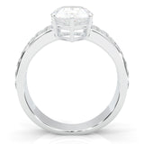 Pear Cut Moissanite Cocktail Ring Platinum-Plated Silver