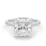 Starlight Halo Moissanite Engagement Ring (14k Solid Gold)