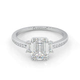 The Frozen Dream Moissanite Engagement Ring (Platinum-Plated Silver)