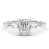 The Precious Vision Moissanite Engagement Ring (Platinum-Plated Silver)