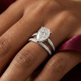 The Stella Nova Moissanite Engagement Ring ( Platinum-Plated Silver )