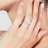 Twisted Mixed-Cut Moissanite Cluster Ring (14k Solid Gold)