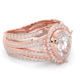 Pear-Shaped Vintage-style Moissanite Engagement Ring ( Rose Gold 14k)