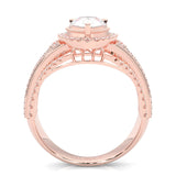 Pear-Shaped Vintage-style Moissanite Engagement Ring ( Rose Gold 14k)