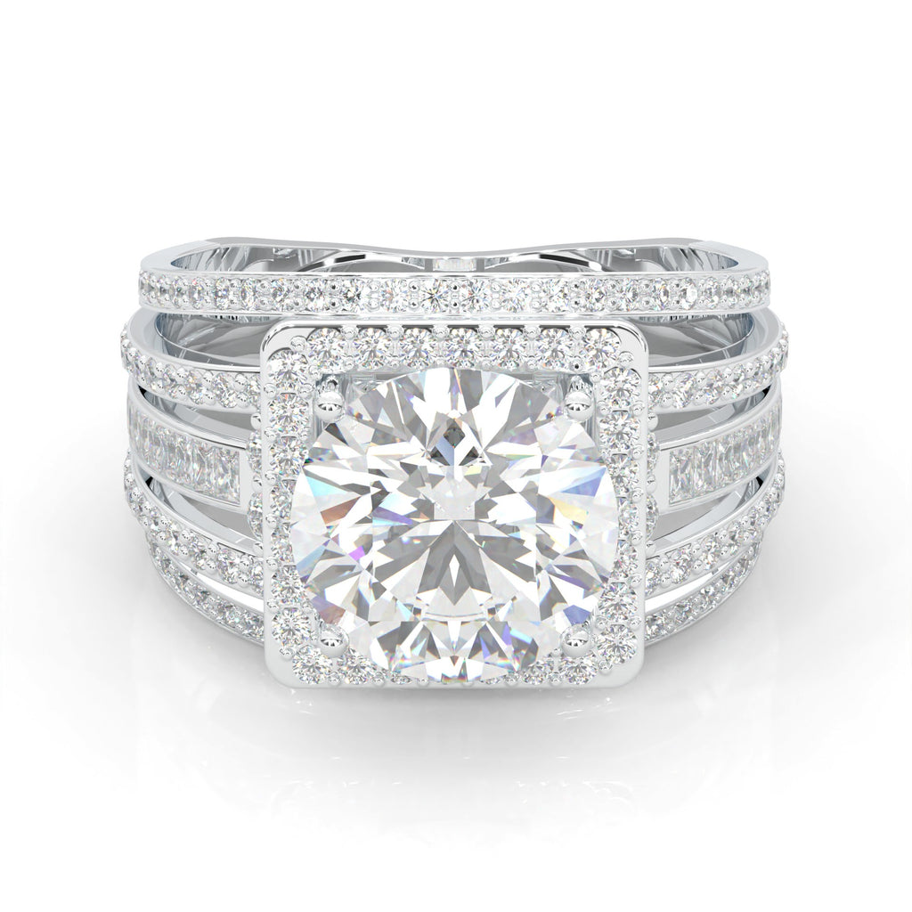The Quad Halo Moissanite Cocktail Ring