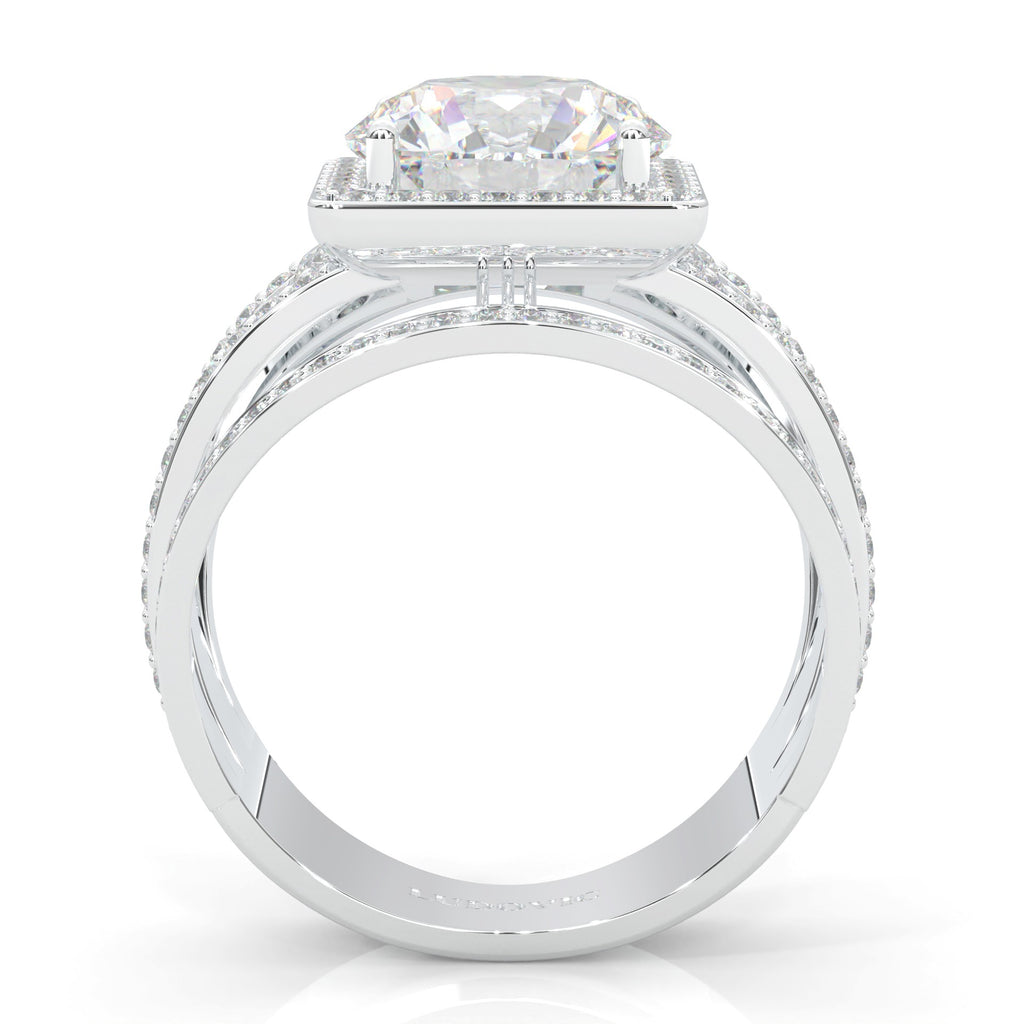 The Quad Halo Moissanite Cocktail Ring