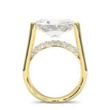 Lumira Moissanite Engagement Ring (3CT Main Stone - Yellow Gold 18K)