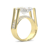 Lumira Moissanite Engagement Ring (3CT Main Stone - Yellow Gold 18K)