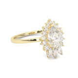 Pear Marquise And Round Ballerina  Engagement Ring ( Yellow Gold 14k)