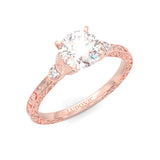 The Vintage Lunar Moissanite Wedding Set (Rose Gold )