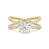 Galaxy Stars Moissanite Engagement Ring ( Yellow Gold 14k )