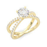 Galaxy Stars Moissanite Engagement Ring ( Yellow Gold 14k )