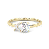 Foliage Marquise & Round Cluster Engagement Ring ( Yellow Gold 14k)